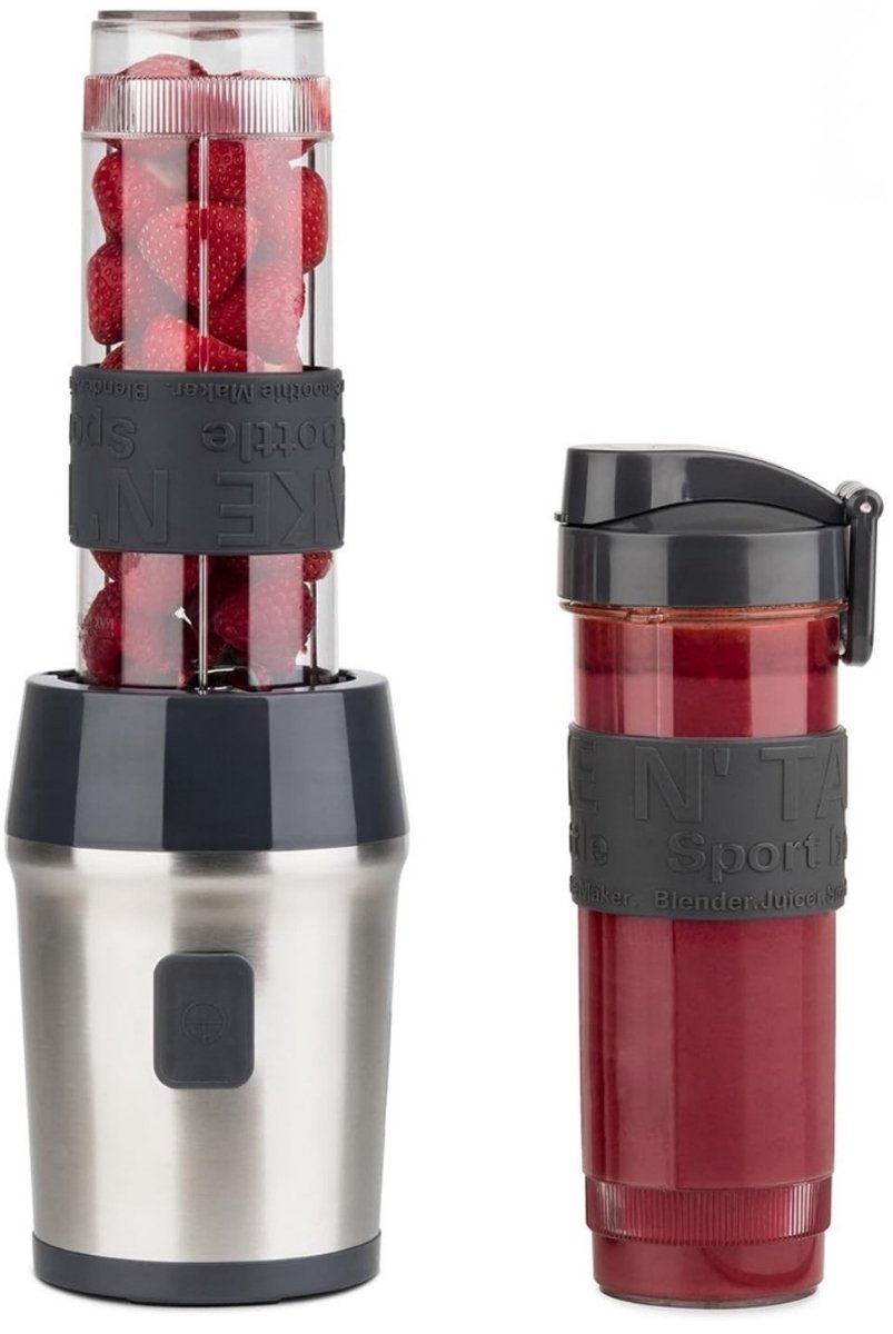 blender smoothie - 570 ml - BPA-vrij - 300W Krachtig - 2 flessen met reisdeksel - 4 roestvrijstalen messen