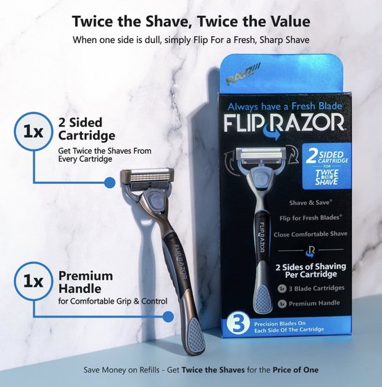 Flip Blade Razorblade Flip Razor Men’s 3 Blade -Navul Mesjes 2 = 4 | bol