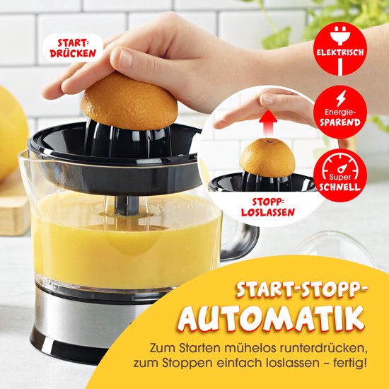 GOURMETmaxx elektrische citruspers & sinaasappelsap - Sapcentrifuge met een inhoud van 700 ml - Citruspers met diverse accessoires voor de meest verse smaak - 40 W [transparant/zilver] van GOURMETmaxx — afbeelding 5