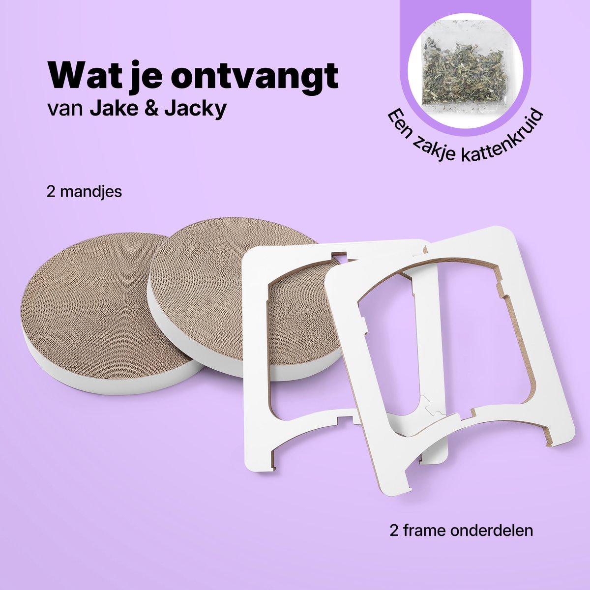 Jake and Jacky Krabkarton voor Katten - Krabpaal Karton - Krabplank - Krabmand - Krabmeubel - Kartonnen Krabmat - Kattenmand - Kattenbed - Kattentoren - 52x52x58cm – foto 8
