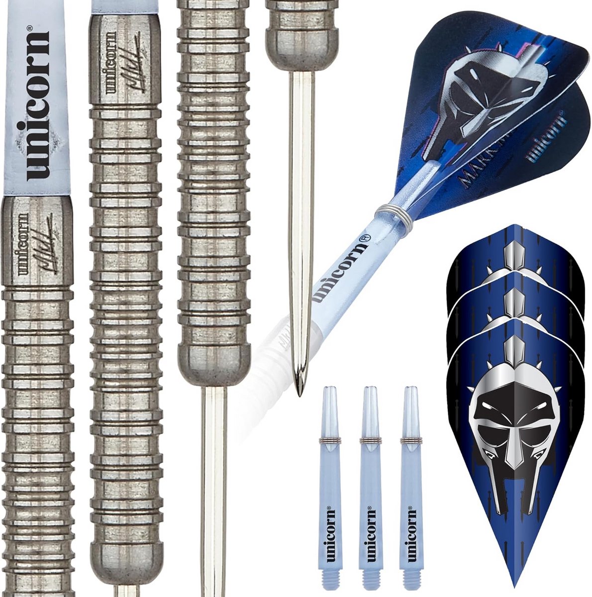 Stalen Darts Set - Dartpijlen - Precisie Werpen - Gegraveerd Kwaliteitskenmerk - 22G - Blauw Zilver