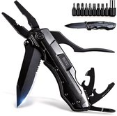 Couteau de poche BOTC Multitool - Multitool 14 en 1 - Ouvre-boîte / Ouvre-bouteille / Couteau de poche / Tournevis / 9 vis interchangeables / Mallette de transport - Pour le camping en Plein air / la Marche