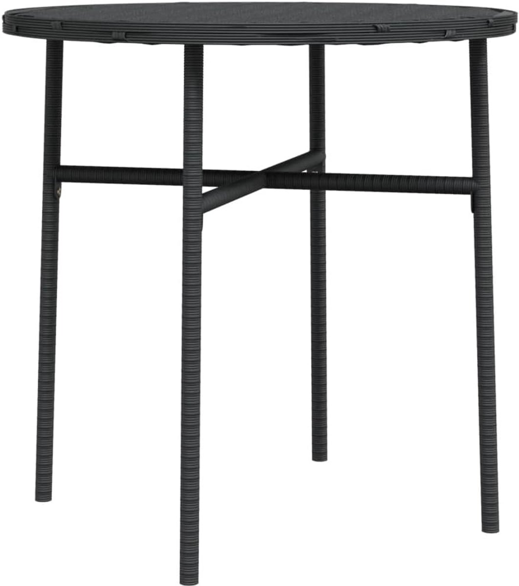 Ronde Tuinkoffietafel Zwart Poly Rotan - Inklapbaar