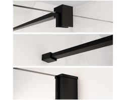 FugaFlow Eccelente Vetro profielset 200cm + stabilisatiestang 120cm mat zwart -