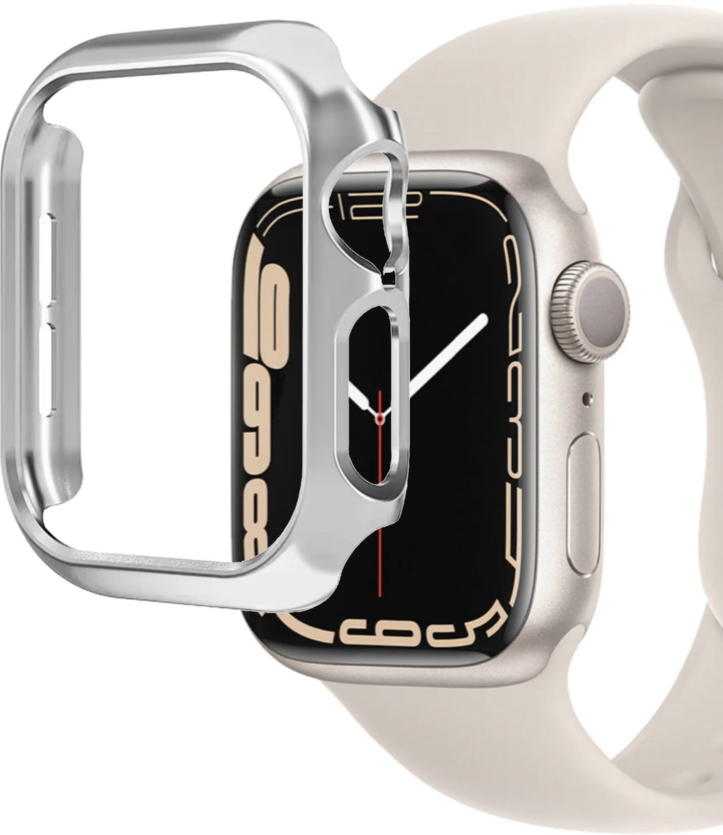 MY PROTECT - Bumper Hoesje Geschikt Voor Apple Watch 41mm - Bescherm Case - Zilver
