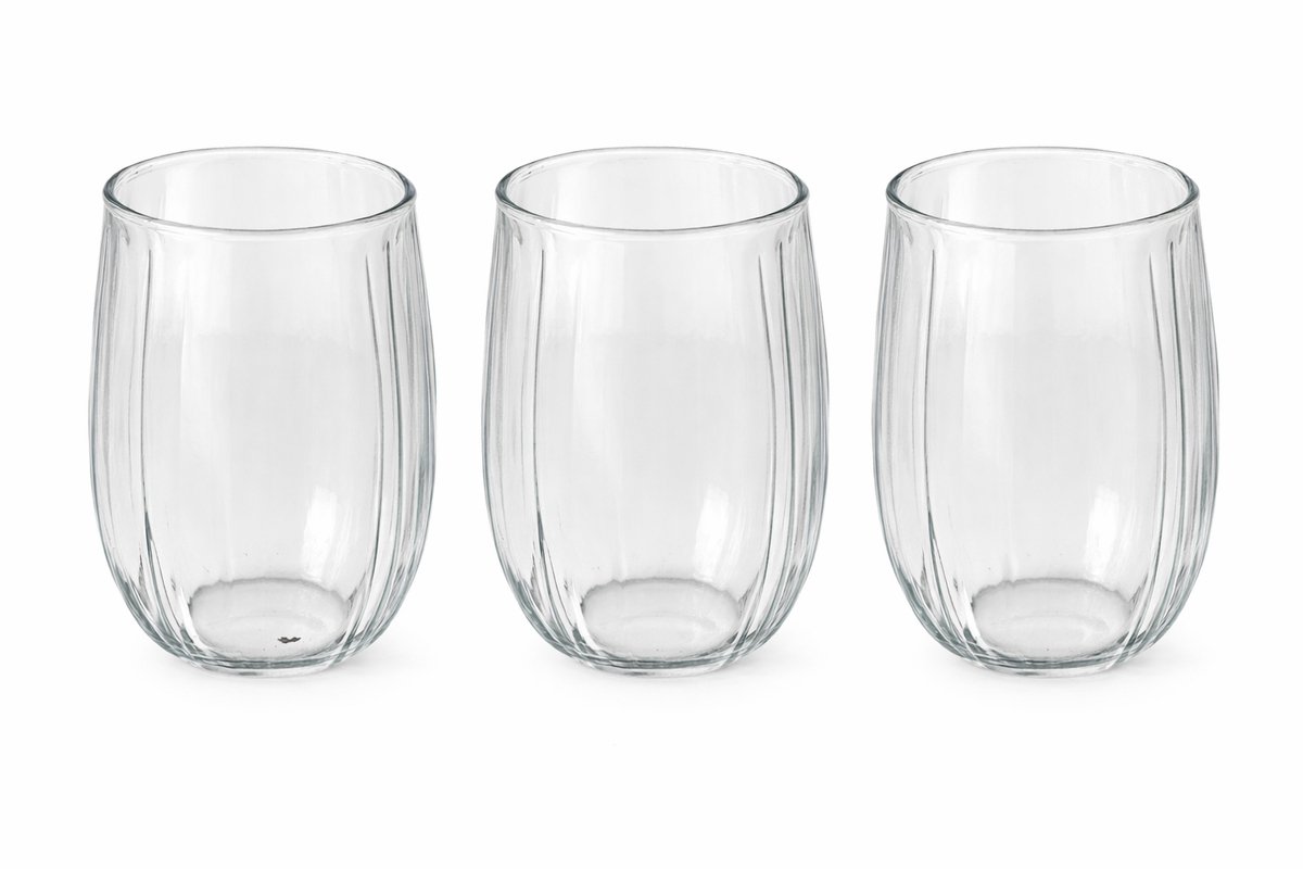 Drinkglazen Set van 3 – 280 ml – Waterglazen van Glas – Transparant – Voor Water, Sap & Frisdrank
