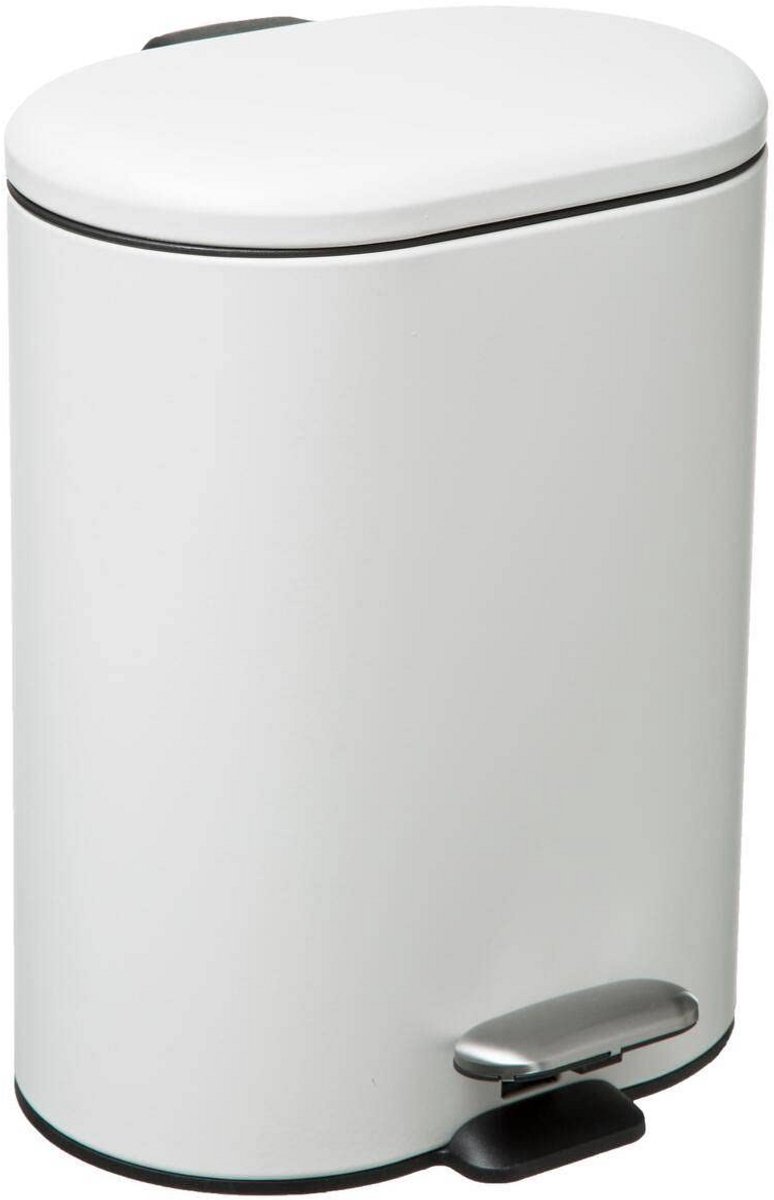 Witte Badkamer Prullenbak 6 Liter met Voetpedaal