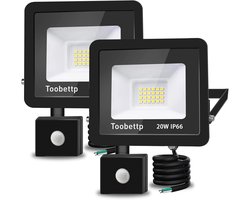Krachtige 20W LED Buitenlamp met Bewegingssensor - Warm Wit Licht (2000 Lumen)