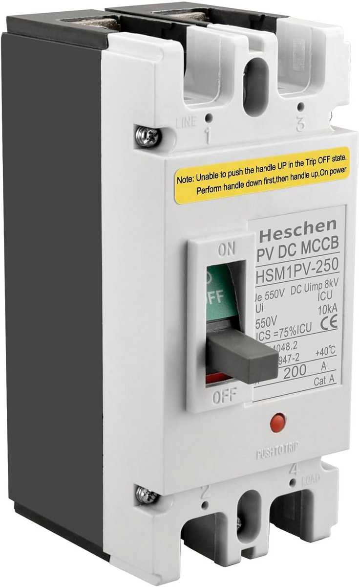 2-Polige DC Stroomonderbreker 550V 200A voor Zonnepaneel Installaties
