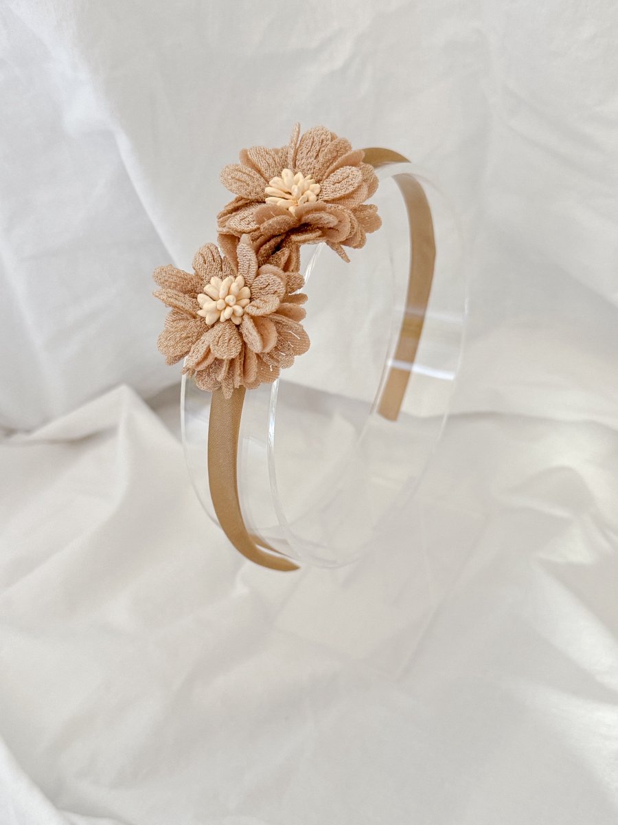 Diadeem Poppy - Beige - Haaraccessoires - Haarband Meisjes - Haarband Kinderen