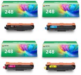INKFIND TN248 tonercartridge multipack van 4 stuks (Zwart+Cyaan+Magenta+Geel) compatibel met Brother TN248BK TN248C TN248M TN248Y TN-248BK TN-248C TN-248M TN-248Y (Zwart+Cyaan+Magenta+Geel) toner cartridge -4-pack BK/C/M/Y
