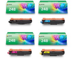 INKFIND TN248 tonercartridge multipack van 4 stuks (Zwart+Cyaan+Magenta+Geel) compatibel met Brother TN248BK TN248C TN248M TN248Y TN-248BK TN-248C…