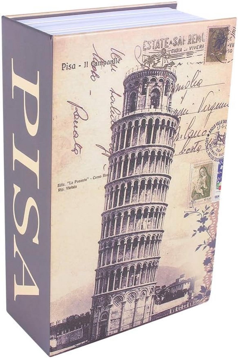 Geheime Kluis in Boekvorm - Sleutel Kluisje voor Geld en Waardevolle Spullen - Toren van Pisa Design