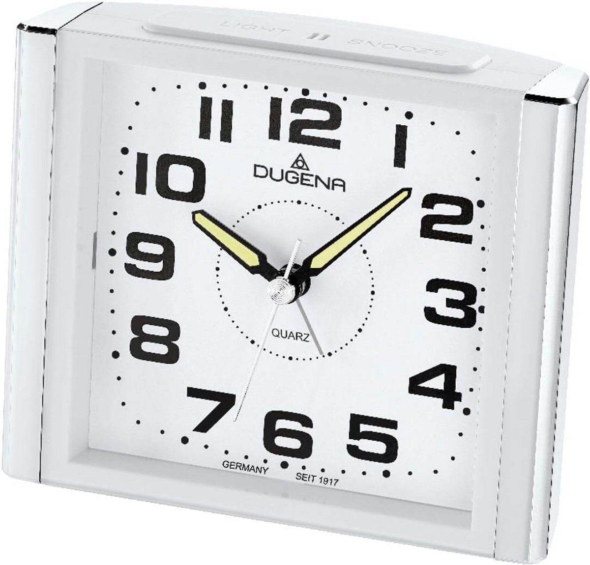 Stil Kwart Alarmklok met Snooze en LED Verlichting, Wit