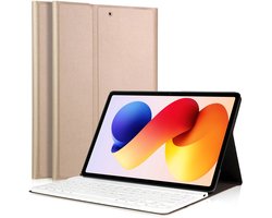 Hoes met toetsenbord geschikt voor Xiaomi Redmi Pad 2 Pro - Keyboard Book Case Cover Hoesje Goud
