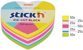 Bloc mémo Stick'n Kubus - forme coeur - différentes couleurs - 64x67mm, 250 notes autocollantes