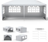 Aufun Paviljoen - 3 X 6 Meter - Grijs - Met 6 Zijwanden - Met Ritssluiting - Polyethyleen Materiaal - Biertent - Geschikt Voor Tuinen, Feesten, Bruiloften, Picknicks, Beurzen
