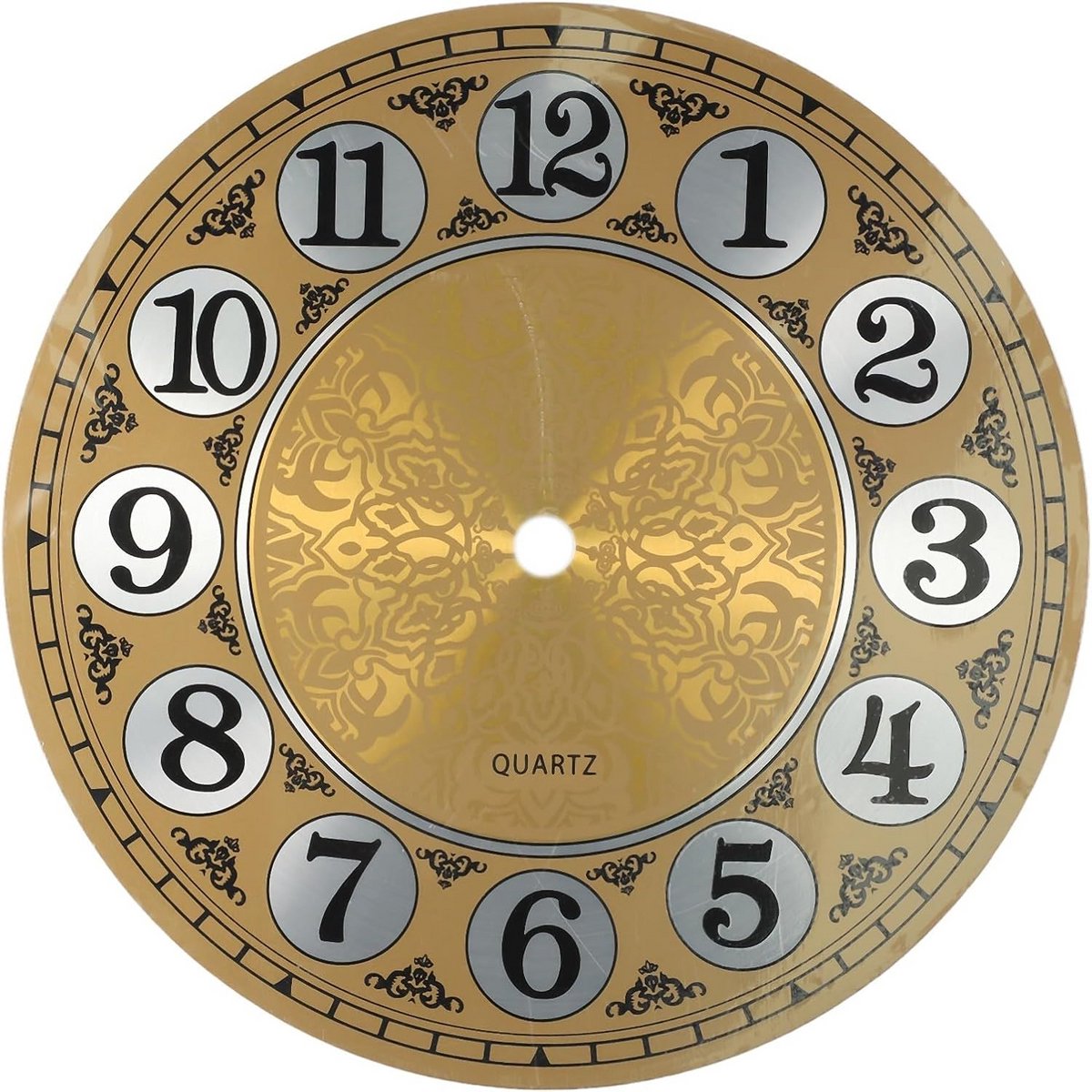 Vintage Wandklok Wijzerplaat 18cm - Aluminium Arabische Cijfers - DIY Klok Onderdelen