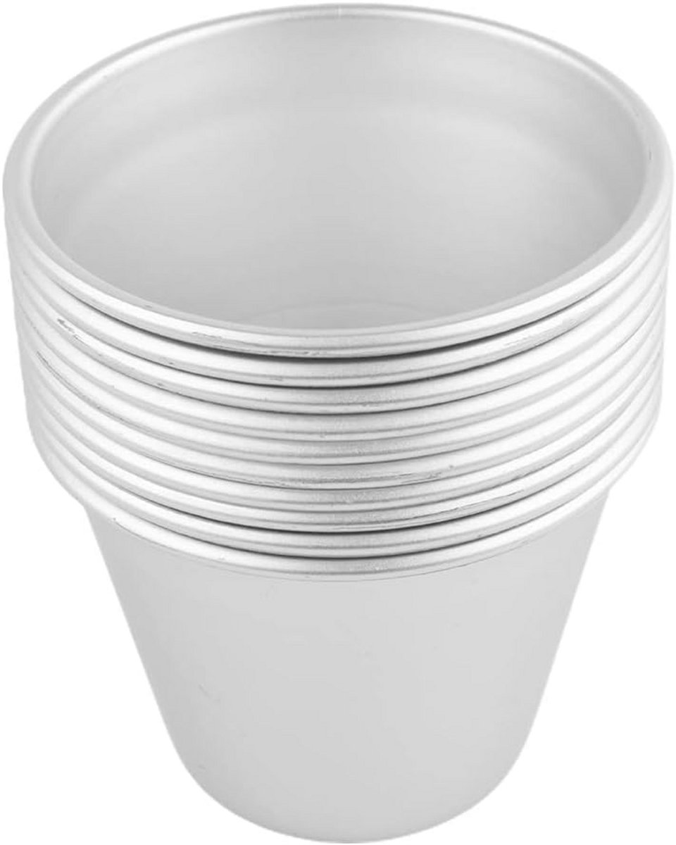 10 Stuks Aluminium Pudding- en Bakvormpjes voor Desserts en Cupcakes