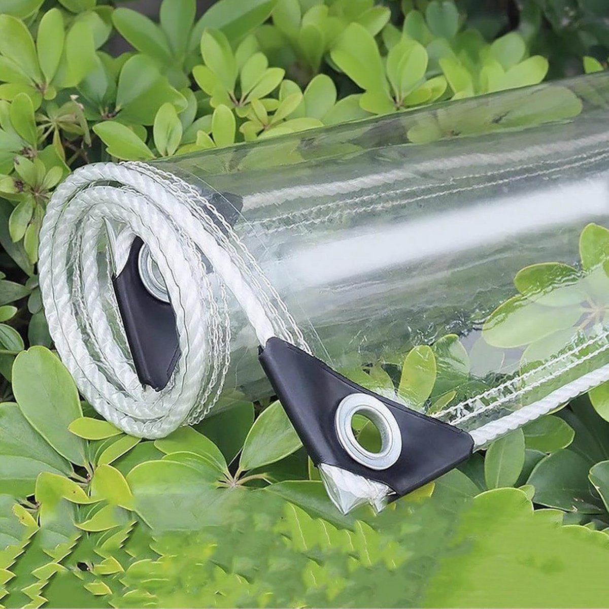 Transparant Afdekzeil met Oogjes 2x3m Waterdicht PVC voor Tuin en Balkon