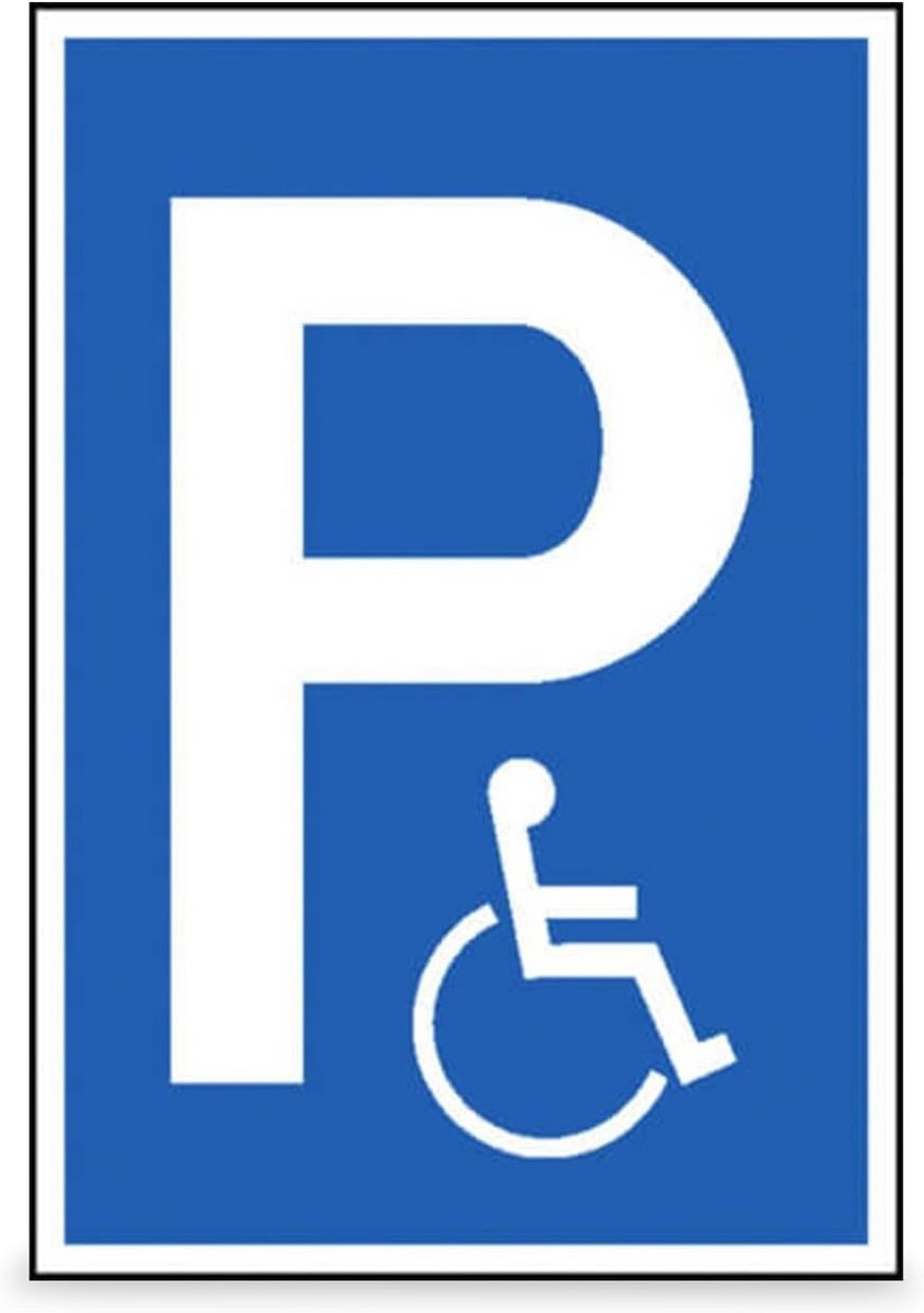 Parkeerplaats P Bord Rolstoelgebruiker Aluminium 40x60 cm