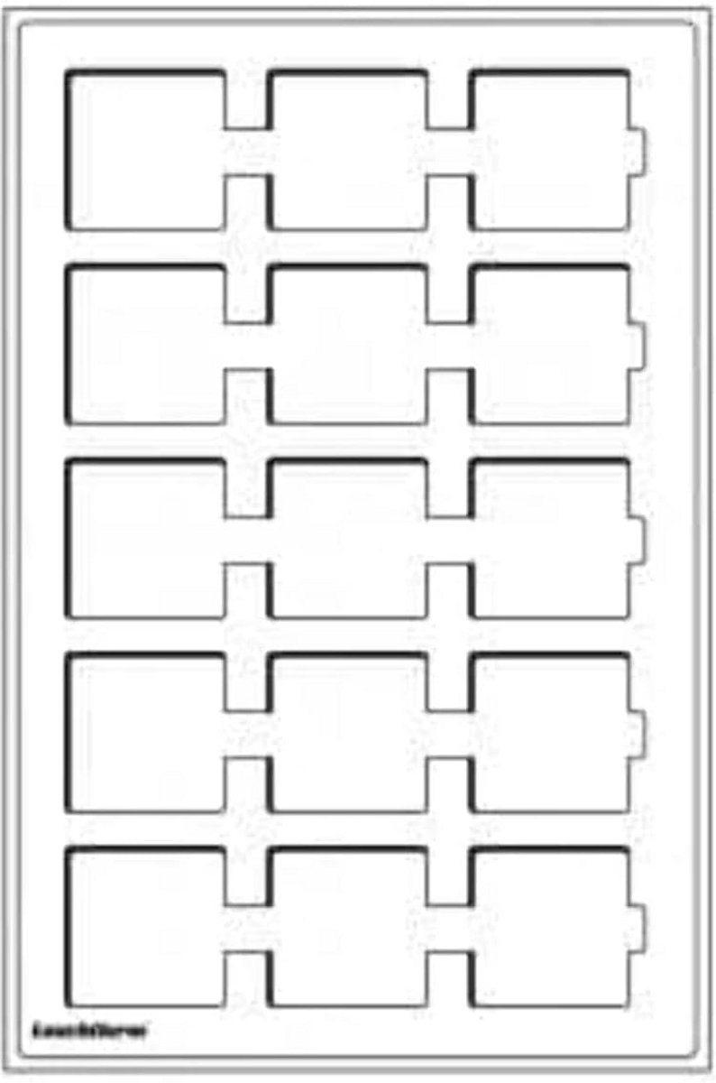 Muntcassette L Blauw voor 15 Muntcassettes tot 50x50 mm - Set van 2