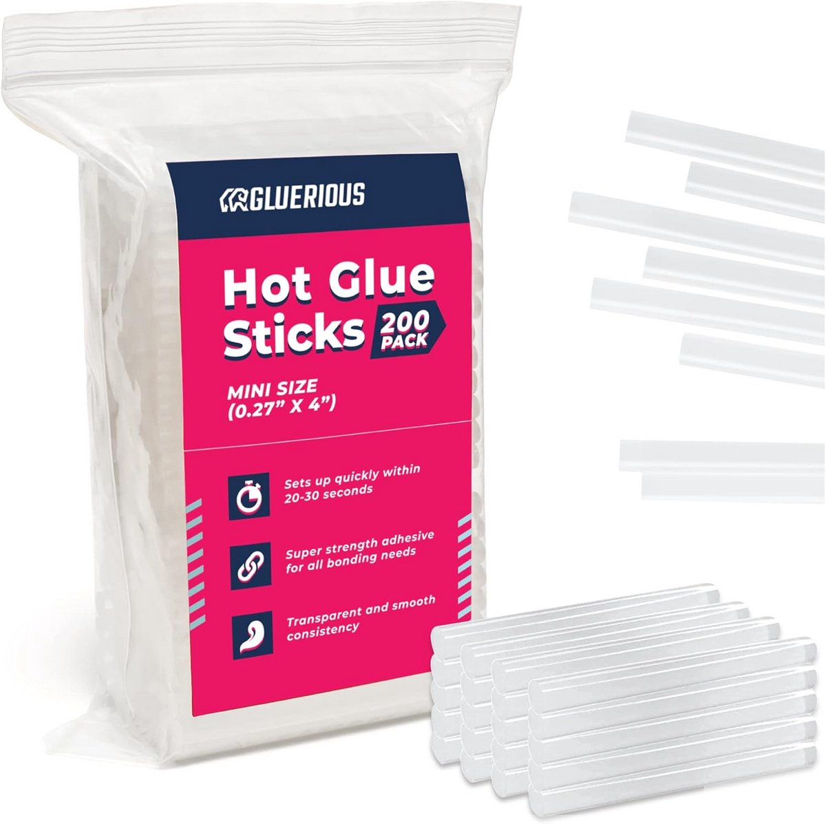 Mini lijmsticks - Lijm patronen - Hobby projecten - Dubbele temperatuur - 200 stuks - Transparant