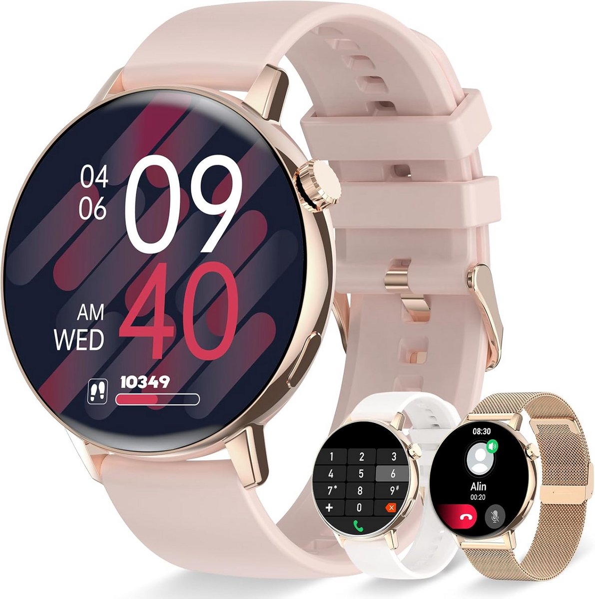 Smartwatch Dames met Bellen en Sportfuncties - Hartslagmeter, Zuurstofmeter, Slaapmonitor