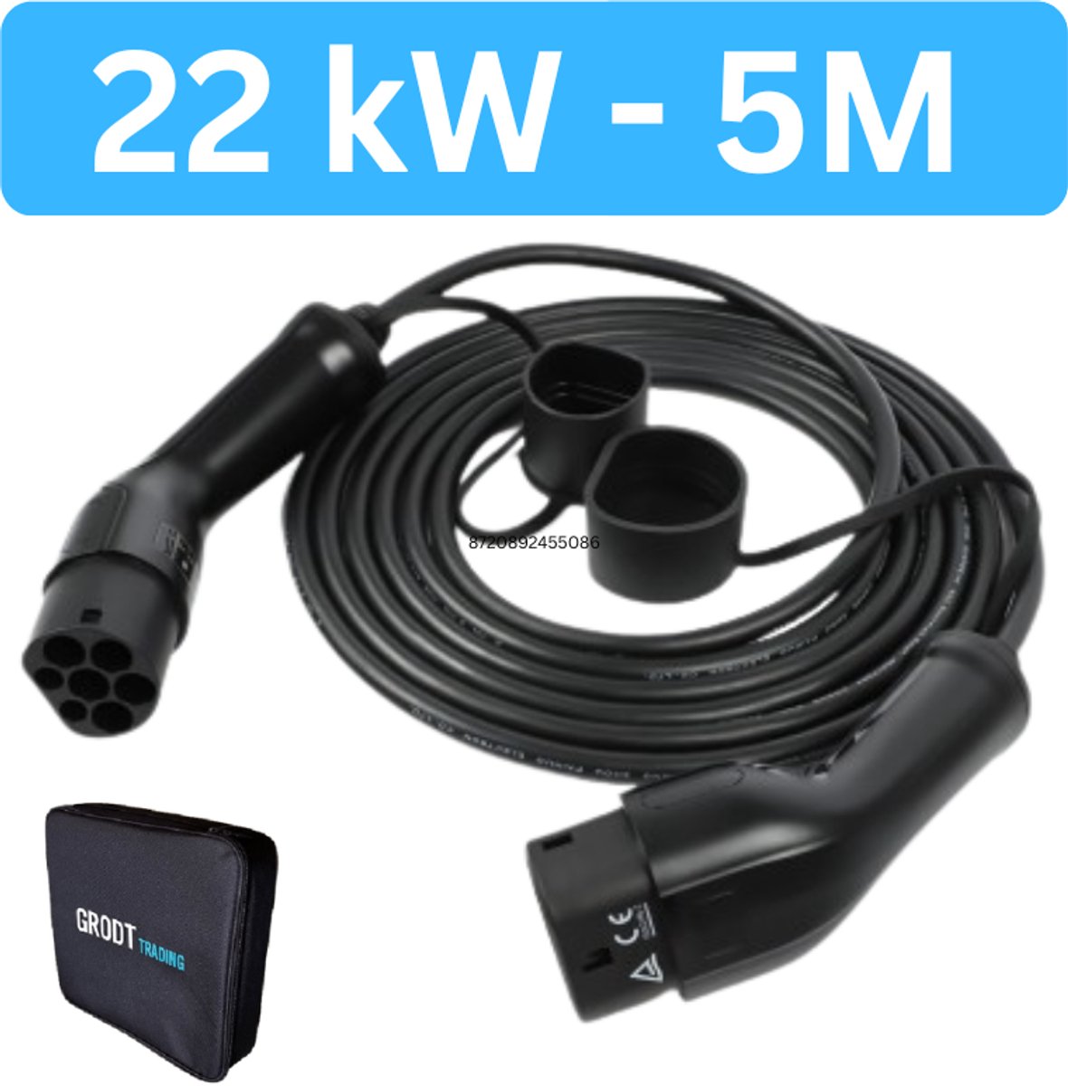 Krachtige Laadkabel Type 2 32A 3 Fase | 22 kW