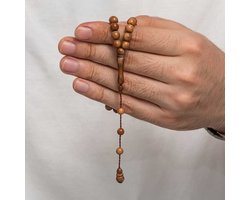 Luxe Handgemaakte Kuka-noot Tasbih - 33 Gebedskralen - Lichtbruin - Elegant
