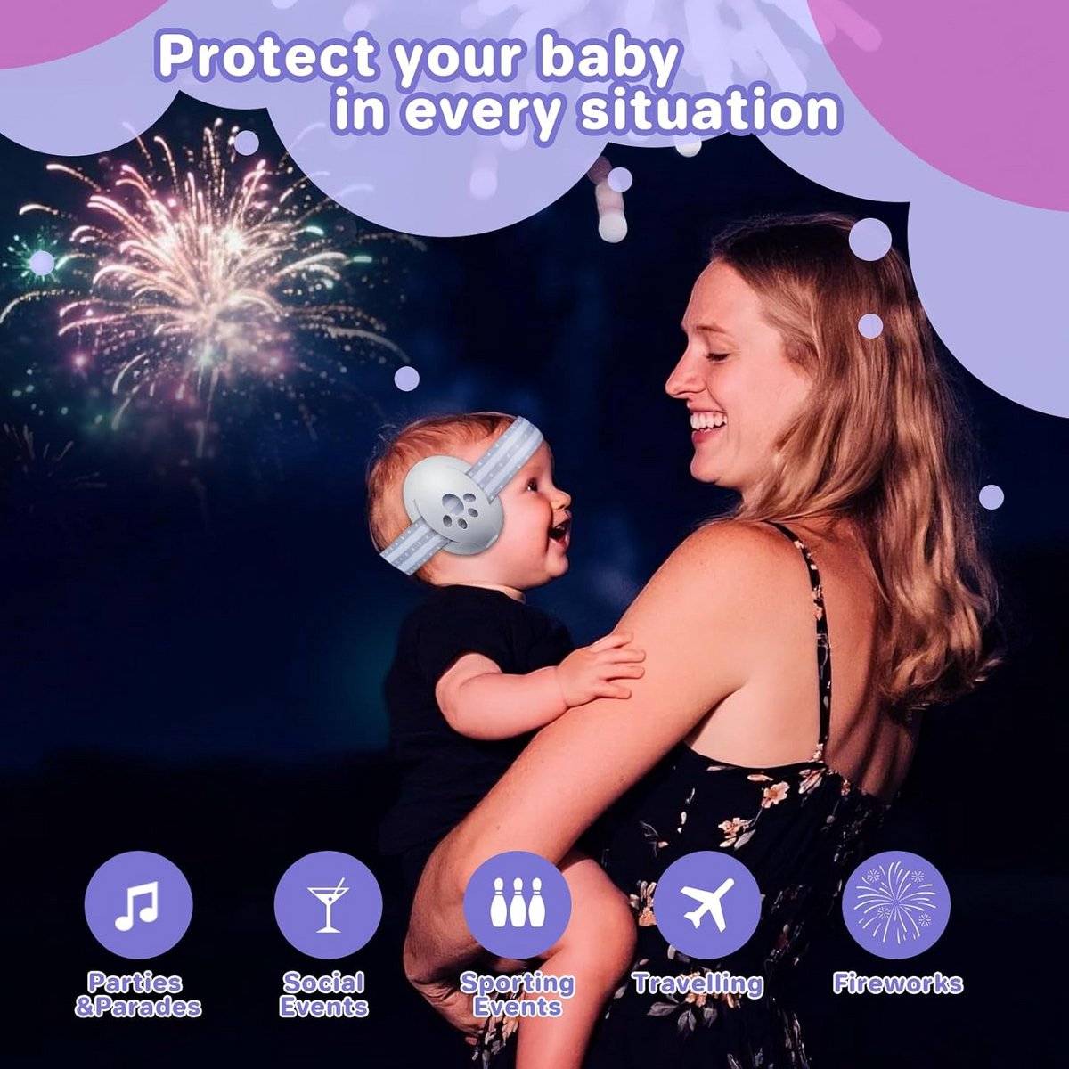 Baby Gehoorbescherming Koptelefoon 0-36 Maanden - 25 dB Geluidsreductie voor Rust en Veiligheid
