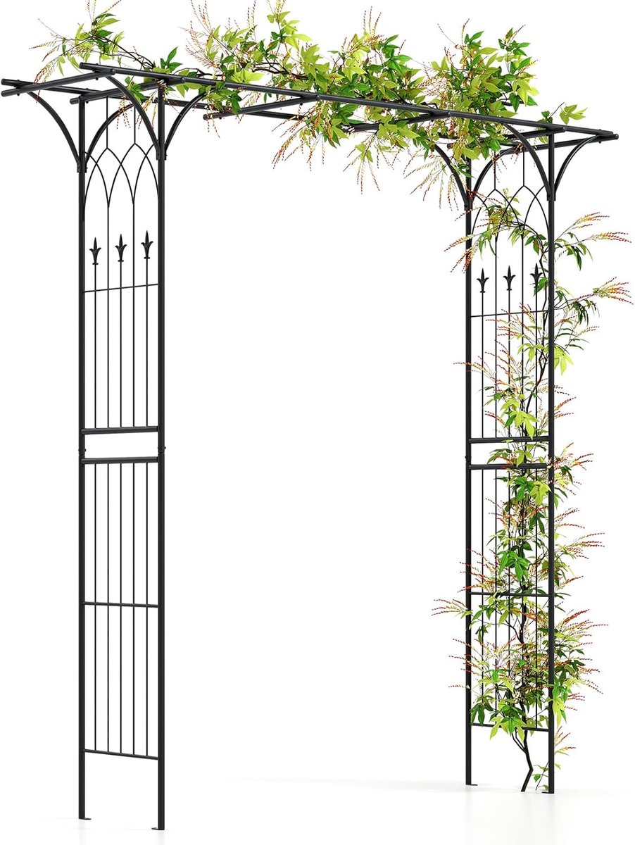 KOMFOTTEU Rozenboog metaal - 205 x 52 x 205 cm - klimboog - tuinboog - poortboog - voor tuin en bruiloft