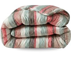 Zelesta Comfort Design Vintage Vibe 200x200 - Dekbed zonder overtrek - Wasbaar dekbed - Hoesloos dekbed - 2 in 1 Dekbed met vaste overtrek