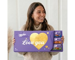 Mega Milka Chocoladereep - "Love you" - 600 gram - XL Chocoladecadeau - Bevat 6 Milka repen
