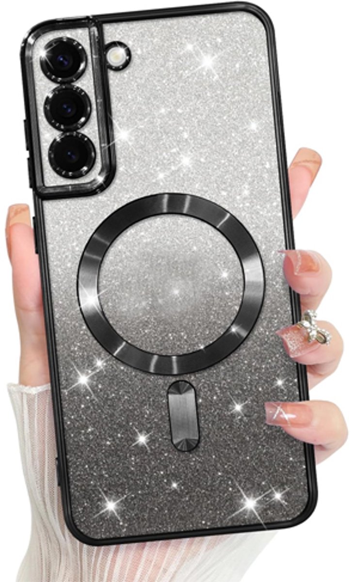 Geschikt voor Samsung Galaxy A57 (2026) – Glitter – Camera Lens Bescherming - Zwart