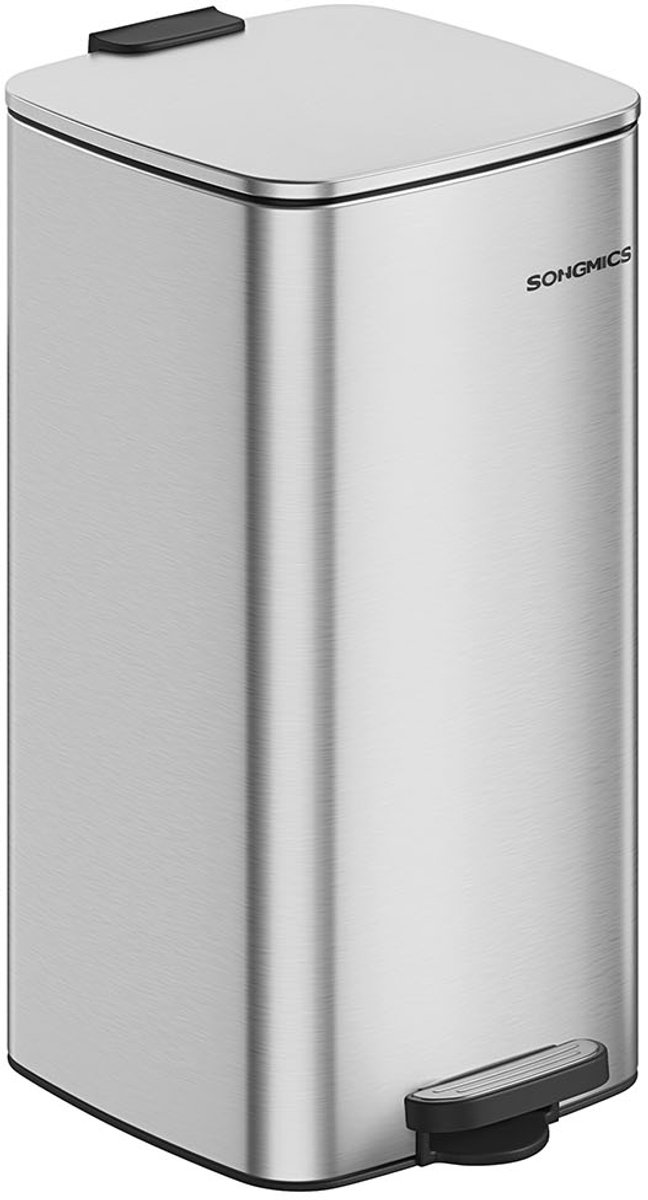 Vuilnisbak van roestvrij staal – 8 gallon (ca. 30 liter) – Metaalzilver – Keukenafvalbak
