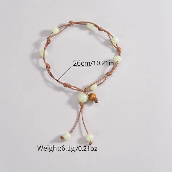 Dames Enkelbandje Vakantie Strand - Gevlochten Lumineuze Kralen, Mode Sieraden, Boho Beach Enkel Sieraad van Moobeen — afbeelding 2