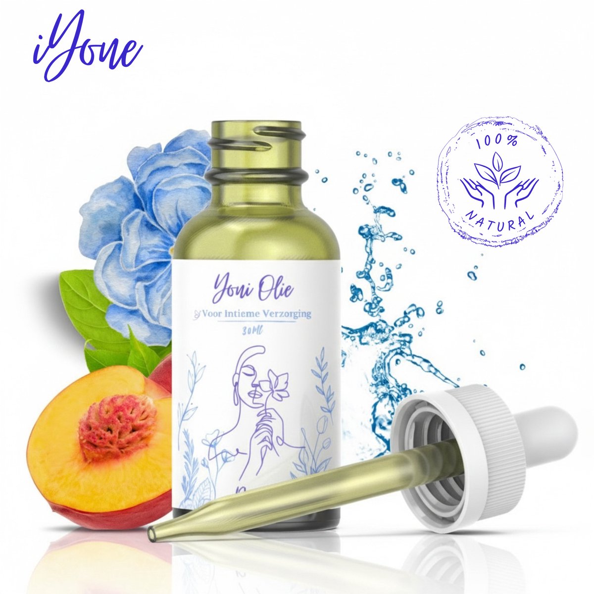 iYone Yoni Olie Perzik - Intieme Verzorging - 100% Natuurlijk - 30ml