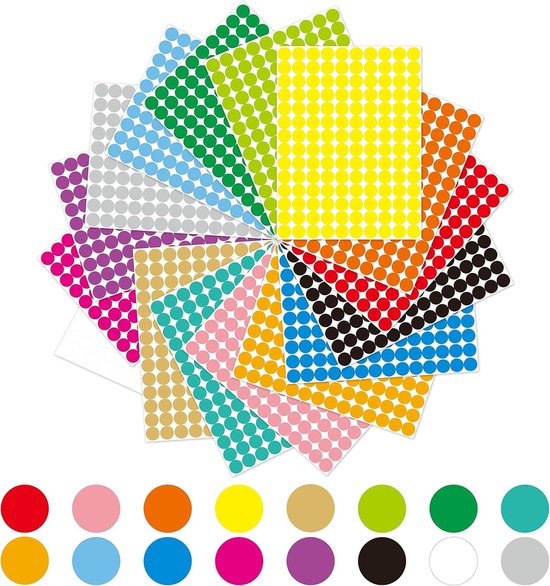 Staples Ronde Labels 4480 Stuks Ronde Sticker Labels - Polka Dot Design - Mega Bundel in 16 ...