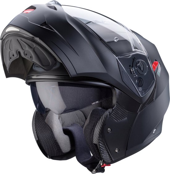 Caberg Duke Systeemhelm met zonnevizier - Mat Zwart - Maat L - incl. los uniek Helmslot - met Pinlock - Motorhelm - ECE22.06 gekeurd