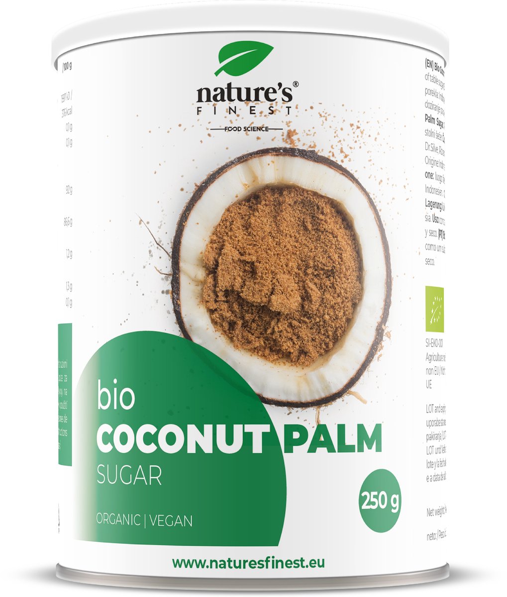 Nature’s Finest – Bio Coconut Palm Sugar – Biologische Kokospalmsuiker – Ongeraffineerd – Natuurlijk Zoetmiddel – 250 g