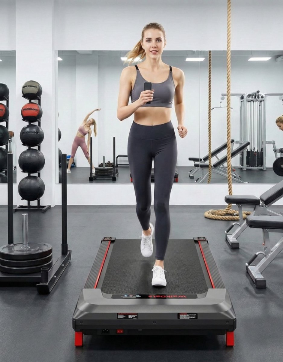 Treadmill met Hellingsfunctie 5% – Compacte Ondertafelloopband voor Thuis en Kantoor, Draagbare Loopmachine 150 kg, Stille 2,5 PK Motor, LED-display en Afstandsbediening – Designbest