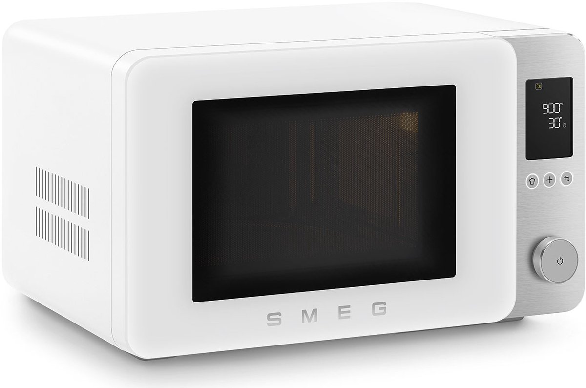 SMEG MOC02WHMEU Combi-Magnetron - Air Fry - Heteluchtoven & Grill - 27L - 2100W - Inverter Technologie - 25 Automatische Programma's - Soft Close - Collezione - Mat Wit thumbnail 2