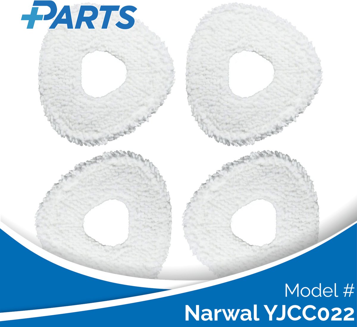 Narwal YJCC022 Dweilpads (4 Stuks, Plus.Parts® alternatief voor CP-PJ-A00087-00-00)