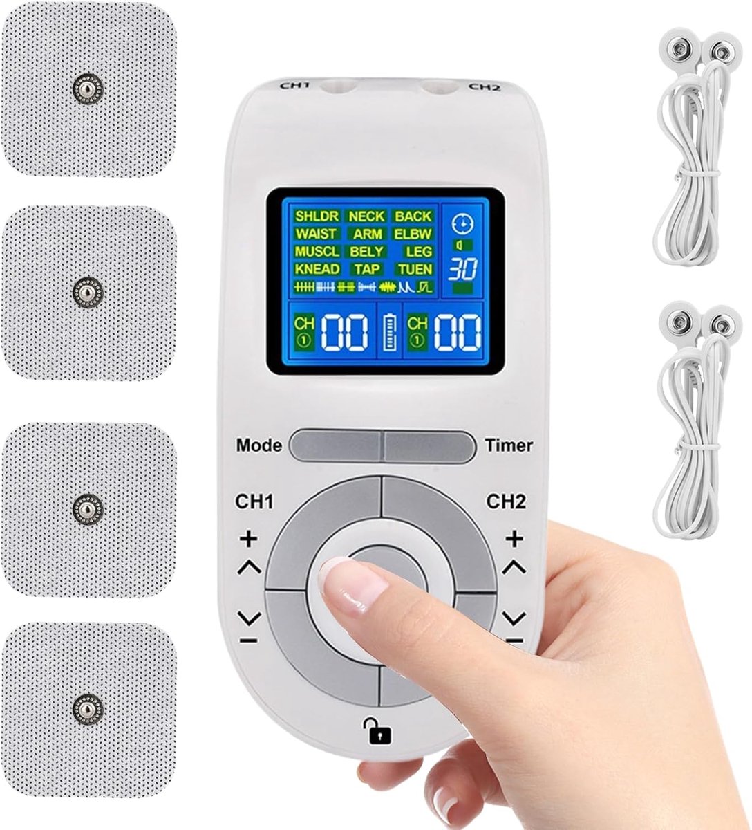 Rugmassager - Nek apparaat - Spierontspanning - Laagfrequente puls - 16 x 136 x 4 cm - Wit
