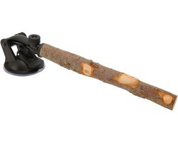 Houten Zitstok - Vogelbad Standaard - Vogel Welzijn - Antislip Textuur - 15CM