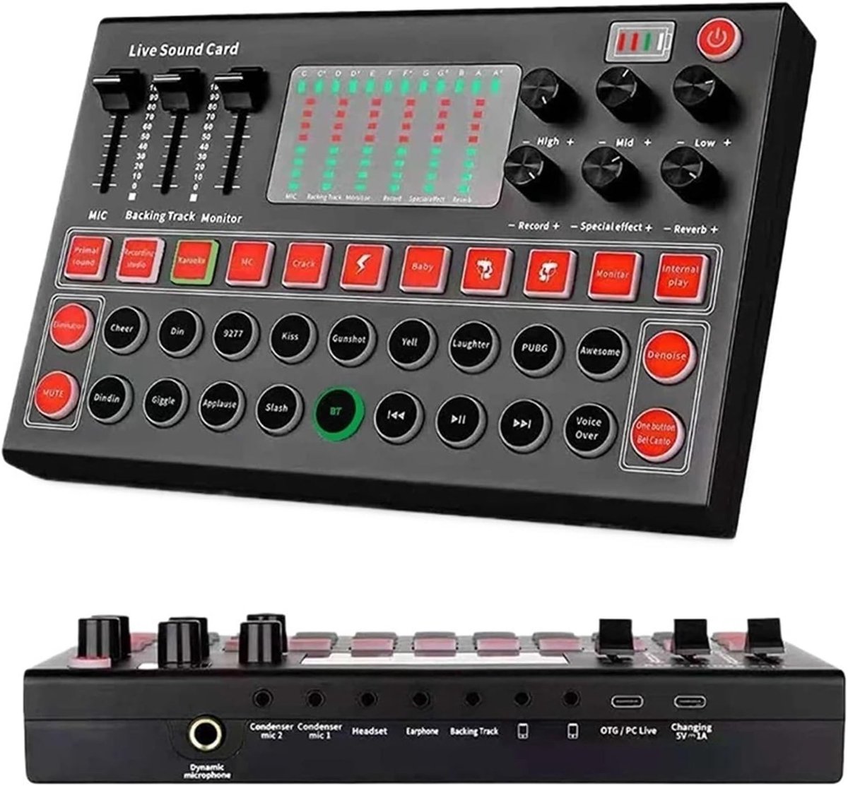 Live Voice Mixer - Externe Geluidskaart - Muziek Productie - Instelbare Toonregeling - 1000 Gram