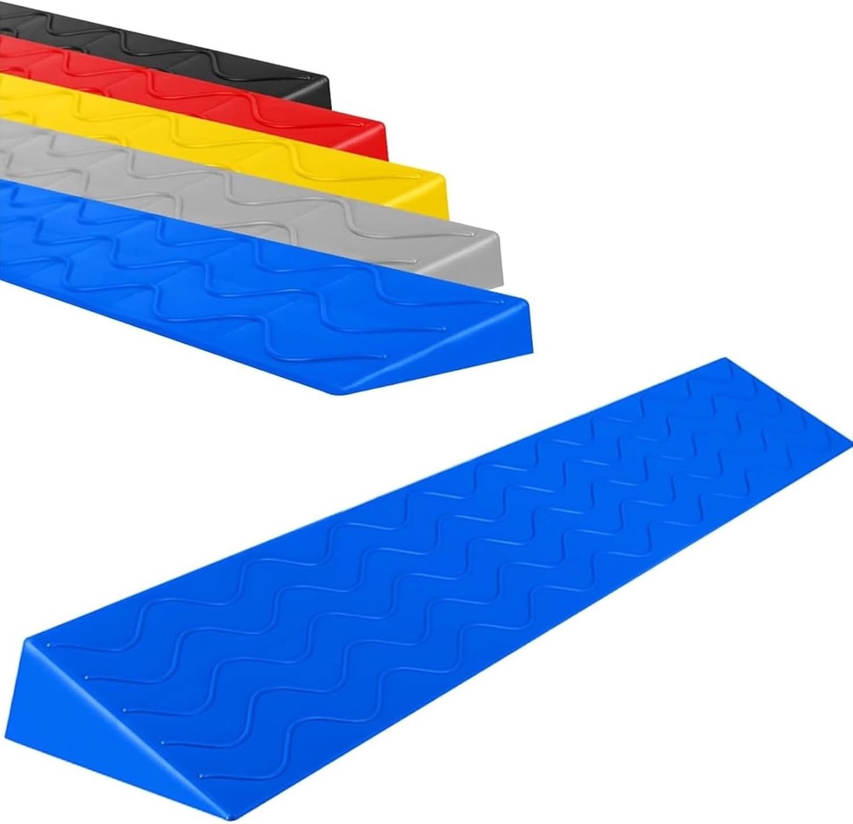 Drempelhelling Kunststof - Oprijplaat - Drempels Overbruggen - Verhoogde Wrijving - 100x20x9 cm - Blauw