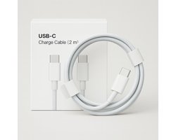 USB C naar USB C kabel Snellader - 2 meter - geschikt voor Apple, Samsung, Huawei - oplaadkabel geschikt voor telefoon en Tablet - oplader kabel USB C - USB-C naar USB-C kabel - Oplaadkabel - Lader