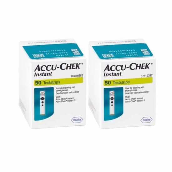 Accu-Chek Instant Teststrips - 100 stuks Accu chek - Het testen duurt 5 seconden - Hoeveelheid bloed 0.6µl